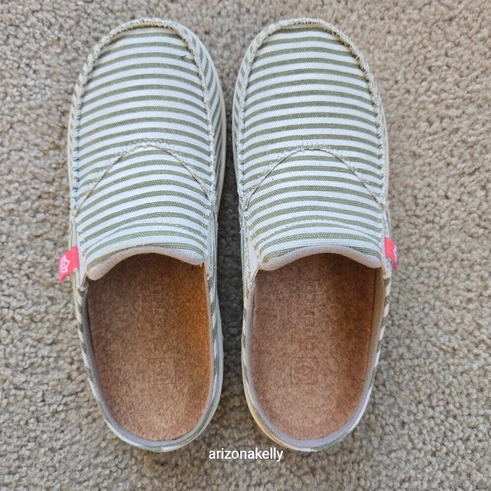 NEW Spenco Slides Mules Shoes Arch Support Plantar Fasciitis 7 Green/White